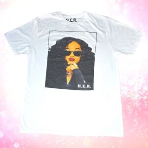 H.E.R. Portrait Music‎ Graphic T-Shirt Unisex White Medium